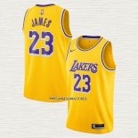 LeBron James NO 23 Camiseta Los Angeles Lakers Icon 2020-21 Amarillo
