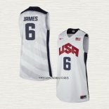 Lebron James NO 6 Camiseta USA 2012 Blanco