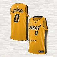 Meyers Leonard NO 0 Camiseta Miami Heat Earned 2020-21 Oro