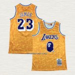 NO 23 Camiseta Los Angeles Lakers Mitchell & Ness Bape Amarillo