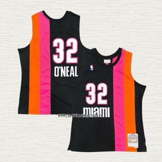NO 32 Camiseta Miami Floridians Hardwood Classics Throwback Negro Shaquille O'Neal