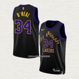 NO 34 Camiseta Los Angeles Lakers Ciudad 2023-24 Negro Shaquille O'neal