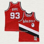 NO 93 Camiseta Portland Trail Blazers Mitchell & Ness Bape 1983-84 Rojo