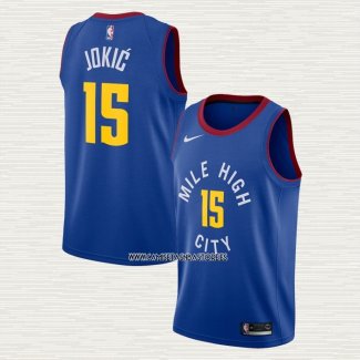 Nikola Jokic NO 15 Camiseta Denver Nuggets Statement Azul