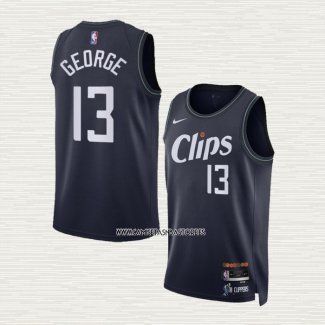 Paul George NO 13 Camiseta Los Angeles Clippers Ciudad 2023-24 Azul