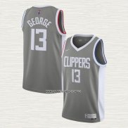 Paul George NO 13 Camiseta Los Angeles Clippers Earned 2020-21 Gris