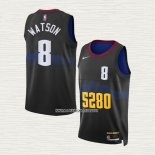 Peyton Watson NO 8 Camiseta Denver Nuggets Ciudad 2023-24 Negro