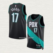 Shaedon Sharpe NO 17 Camiseta Portland Trail Blazers Ciudad 2022-23 Negro