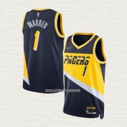 T.J. Warren NO 1 Camiseta Indiana Pacers Ciudad 2021-22 Azul