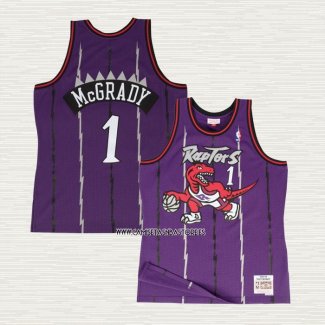 Tracy McGrady NO 1 Camiseta Toronto Raptors Hardwood Classics Throwback Violeta