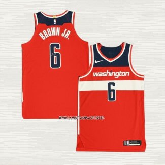 Troy Brown Jr. NO 6 Camiseta Washington Wizards Icon Autentico Rojo