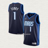 Tyrell Terry NO 1 Camiseta Dallas Mavericks Earned 2020-21 Azul