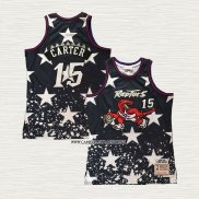 Vince Carter NO 15 Camiseta Toronto Raptors Mitchell & Ness Independence Day Negro