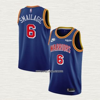 Alen Smailagic NO 6 Camiseta Golden State Warriors 75th Anniversary Azul