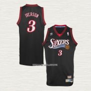 Allen Iverson NO 3 Camiseta Philadelphia 76ers Retro Negro