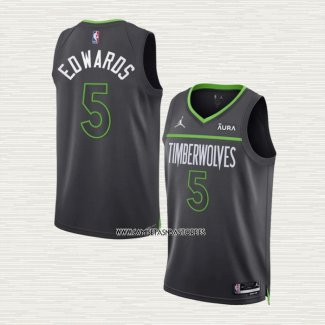 Anthony Edwards NO 5 Camiseta Minnesota Timberwolves Statement 2022-23 Negro