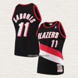 Arvydas Sabonis NO 11 Camiseta Portland Trail Blazers Hardwood Classics Throwback Negro