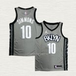 Ben Simmons NO 10 Camiseta Brooklyn Nets Statement 2020 Gris