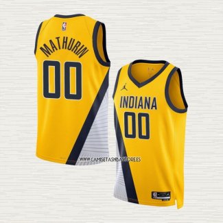 Bennedict Mathurin NO 00 Camiseta Indiana Pacers Statement 2022-23 Amarillo