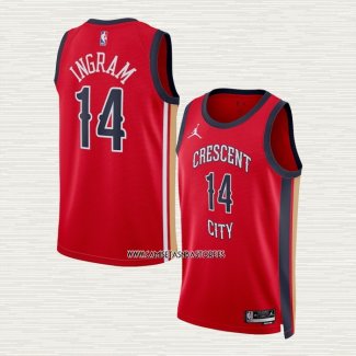 Brandon Ingram NO 14 Camiseta New Orleans Pelicans Statement 2023-24 Rojo