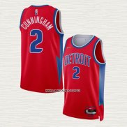Cade Cunningham NO 2 Camiseta Detroit Pistons Ciudad 2021-22 Rojo