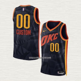 Camiseta Oklahoma City Thunder Personalizada Ciudad 2023-24 Negro