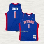 Chauncey Billups NO 1 Camiseta Detroit Pistons Hardwood Classics Throwback Azul
