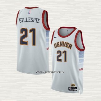 Collin Gillespie NO 21 Camiseta Denver Nuggets Ciudad 2022-23 Blanco
