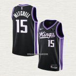 Davion Mitchell NO 15 Camiseta Sacramento Kings Icon 2023-24 Negro