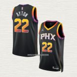 Deandre Ayton NO 22 Camiseta Phoenix Suns Statement 2022-23 Negro