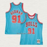 Dennis Rodman NO 91 Camiseta Chicago Bulls Mitchell & Ness 1995-96 Azul