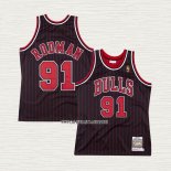 Dennis Rodman NO 91 Camiseta Chicago Bulls Mitchell & Ness 1996-97 Negro