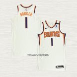 Devin Booker NO 1 Camiseta Phoenix Suns Association Autentico 2021 Blanco