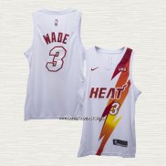 Dwyane Wade NO 3 Camiseta Miami Heat Fashion Royalty Blanco