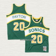 Gary Payton NO 20 Camiseta Seattle SuperSonics Retro Historic Verde