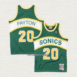 Gary Payton NO 20 Camiseta Seattle SuperSonics Retro Historic Verde