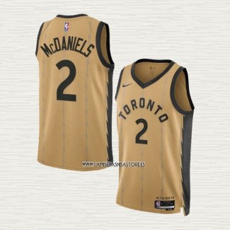 Jalen Mcdaniels NO 2 Camiseta Toronto Raptors Ciudad 2023-24 Oro