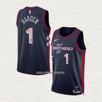 James Harden NO 1 Camiseta Philadelphia 76ers Ciudad 2023-24 Azul