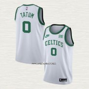 Jayson Tatum NO 0 Camiseta Boston Celtics 75th Anniversary Blanco