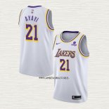 Joel Ayayi NO 21 Camiseta Los Angeles Lakers Association 2021-22 Blanco