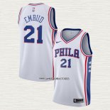 Joel Embiid NO 21 Camiseta Philadelphia 76ers Association Blanco