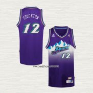 John Stockton NO 12 Camiseta Utah Jazz Retro Violeta