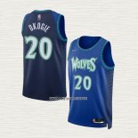 Josh Okogie NO 20 Camiseta Minnesota Timberwolves Ciudad 2021-22 Azul