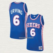 Julius Erving NO 6 Camiseta Philadelphia 76ers Mitchell & Ness 1976-77 Azul