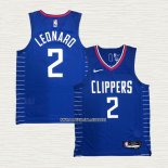 Kawhi Leonard NO 2 Camiseta Los Angeles Clippers Icon Autentico 2020-21 Azul