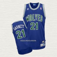 Kevin Garnett NO 21 Camiseta Minnesota Timberwolves Retro Azul2