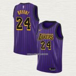 Kobe Bryant NO 24 Camiseta Los Angeles Lakers Ciudad 2018 Violeta