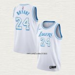 Kobe Bryant NO 24 Camiseta Los Angeles Lakers Ciudad 2020-21 Blanco