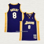 Kobe Bryant NO 8 Camiseta Nino Los Angeles Lakers Mitchell & Ness 1999-00 Violeta