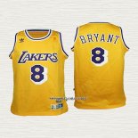 Kobe Bryant NO 8 Camiseta Nino Los Angeles Lakers Retro Amarillo